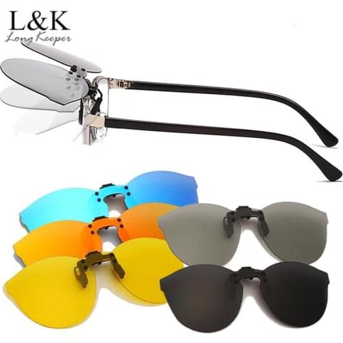 New Photochromic Eyeglasses Clip On Sunglasses Polarized Lens Men Women High Quality Flip Up Lens Driving Night Glasses UV400
