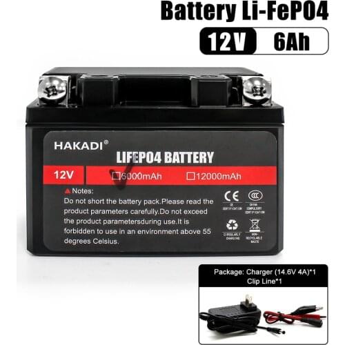 12V 6Ah Lifepo4 Rechargeable Battery Pack With BMS Long Cycle Life Safety 1-2C Discharge For Solar System Sprayer Kid Toy LED