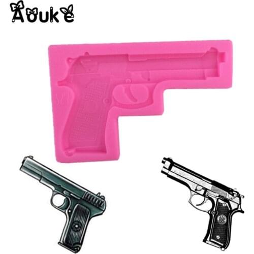 Gun Toy Pistol Shape Fondant Cake Silicone Mold 3D Embossed Chocolate Mould Pastry Biscuits Molds DIY Kitchen Baking Tools M079