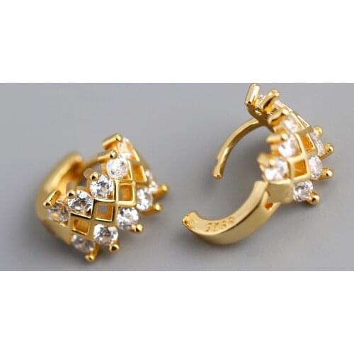 Pure Sterling Silver 925 Clip Earring For Women Set Shiny Imitated Diamond Stone 925 Silver Jewelry Women Gifts