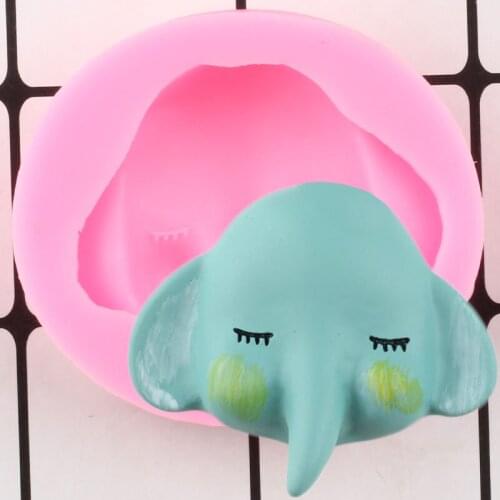 3D Elephant Head Silicone Mold Animals Candy Chocolate Fondant Molds DIY Party Cake Decorating Tools Polymer Clay Moulds Baking