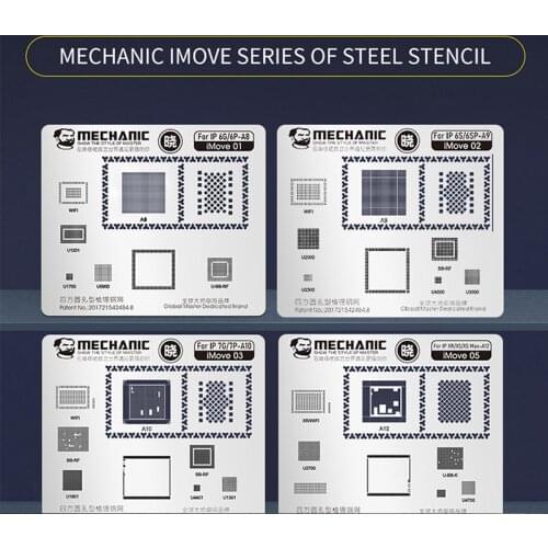 Mechanic iMOVE Series Steel BGA Reballing Stencil Template for iPhone 6 7 8 11 Pro Max Reballing IC Chips Electronic Components