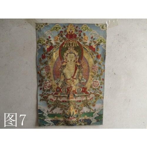 Tibet, silk embroidery thangka guanyin bodhisattva / 7
