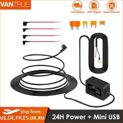 Vantrue 10ft Mini USB 12V 24V to 5V Dash Cam Hardwire Kit with Low Voltage Protection for S1 Dash Camera Only