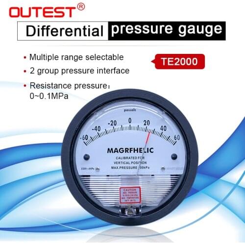 High precision Air differential pressure gauge vacuum Manometer micro pressure gauge Measuring range 0-30PA~0-30KPA for choice