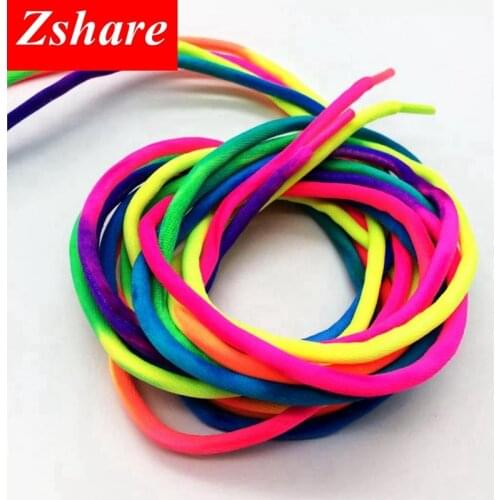 1 Pair Round Rainbow Shoelaces Canvas Athletic Shoelace Sport Sneaker Shoe Laces Strings 100CM/120CM