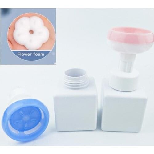 1Pcs 250ML Plastic Pressing Flower Foam Pump Bottle Bathroom Handmade Soap Shampoo Bottle Empty Refillable Liquid Soap Dispenser