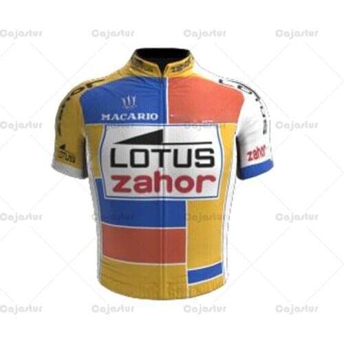 1997 Lotus Zahor Retro Cycling Jersey Men Short Sleeve Triathlon Bike Wear clothing Mtb Jerseys Cajastur