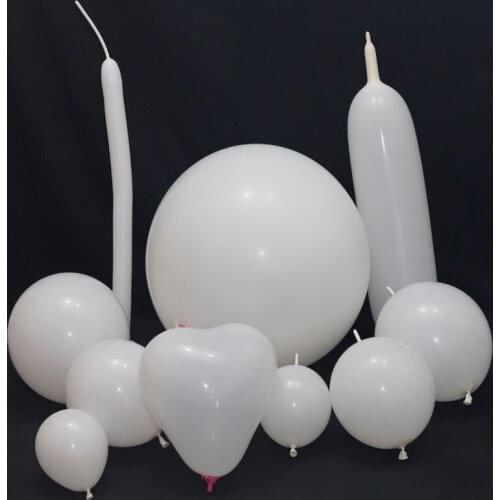 5 "10" 12 "18" 24" 36 " Matte Pure White Balloons Round Tail Heart White Art Shape Wedding Birthday Decor Party Helium Balloons