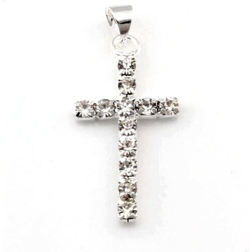 Hot ! 50 PCS Cross Rhinestone Pendants DIY Jewelry 29mmx15mm km2878