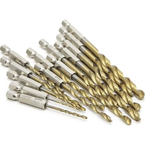 Free Shipping 13pcs Hex Shank Quick change Cobalt Drill Bit Set Multi Bits L4MB