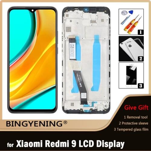Original For Xiaomi Redmi 9 LCD Display Screen Touch Digitizer Assembly For 6.53 inch Xiaomi Redmi 9 Phone With Frame