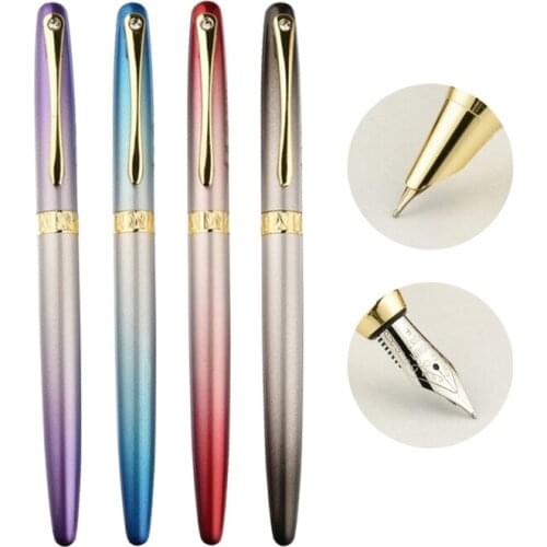 Gradient Color Business Fountain Pen Metal Signature Calligraphy Pens Supplies K92C