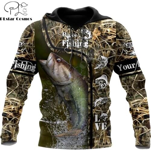Custom name Bass Fishing 3D Printed Autumn Men Hoodies Unisex Casual Pullover Zip Hoodie Streetwear sudadera hombre DW0559