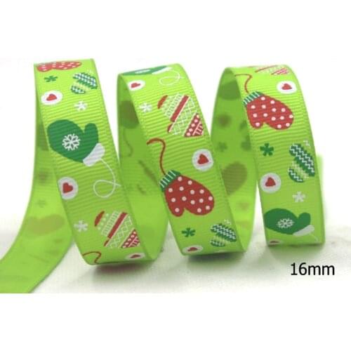 [IuBuFiGo] New 16mm Red Christmas Ribbon 5/8" Printed Grosgrain Festival Tape 100 yards/roll