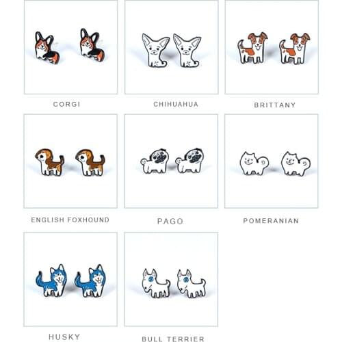 Dog Clip On Earrings Non Pierced Ears Animal Stud Small Cute False Earring Jewelry For Kids Girls Accesories Present For Teen