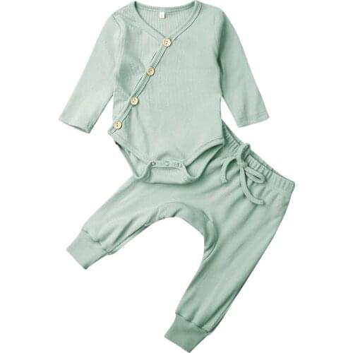 2021 Baby Spring Autumn Clothing Infant Infant Baby Boy Girl Clothes Winter Long Sleeve Tops Pants Outfits 2Pcs Sets Tracksuits