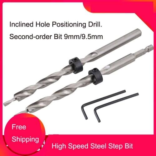 Oblique Hole Locator Drill Bit Woodworking Inclined Pocket Hole Locator Jig Kit Angle Drill Hole Puncher Carpentry Tool