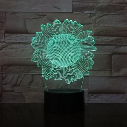 Creative 3D Sunflower Table Lamp 7 Colors LED Touch Swithc Floral NightLight USB Sleep Lighting Lampara Kids Gifts Bedroom Decor