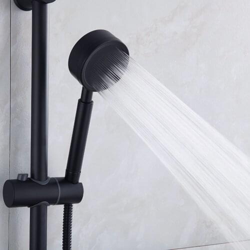 Matt black Stainless Steel Shower Head Pressure Booster Water Saving Bathroom Shower Head Rainfall shower jet system