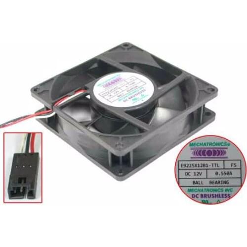 MECHATRONICS E9225X12B1-TTL FS DC 12V 0.55A 92x92x25mm 3-wire Server Cooling Fan