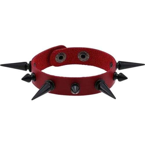Fashion Faux Leather Studded Bracelet Hip Hop Creative Punk Bracelets Wristband For Men Women Punk Gothic Rock Armbands