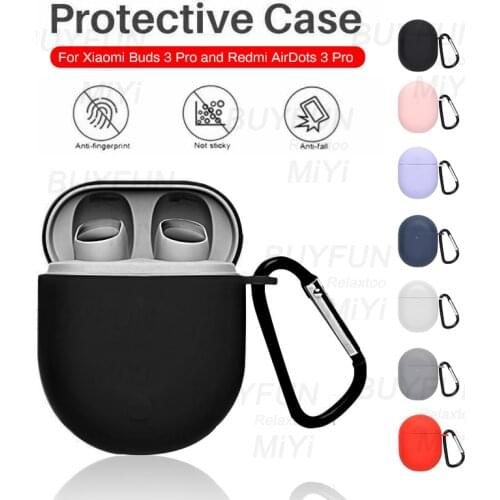 Soft Silicone Earphone Protective Shell Cover For Xiaomi Mi Buds 3 Pro/Redmi AirDots 3 Pro Case With Hook Headset Accessories