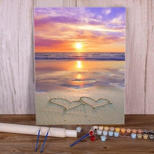 Landscape Sunset Paint By Numbers Package Acrylic Paints 40*50 Paiting By Numbers Decorative Paintings Adults Drawing