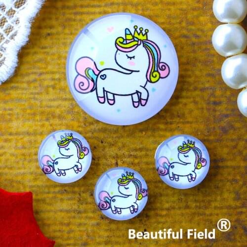 12mm 25mm 14mm 16mm 18mm 20mm Photo Glass Cabochons Round Cameo Set Handmade Settings 30mm Unicorn BB1124399