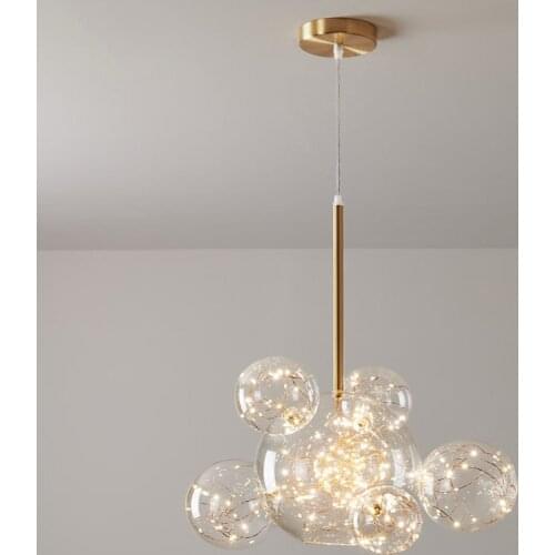 Nordic Modern Led Glass Ball Pendant Lights Living Room Bedroom Bedside Loft Restaurant Home Decor Interior Lighting 220V