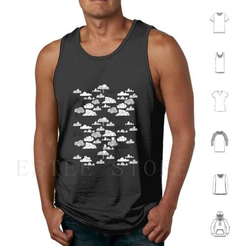 Doodle Clouds And Cats Tank Tops Vest Abstract Adorable Animal Background Beautiful Black Cartoon Cat Colorful Cute Day