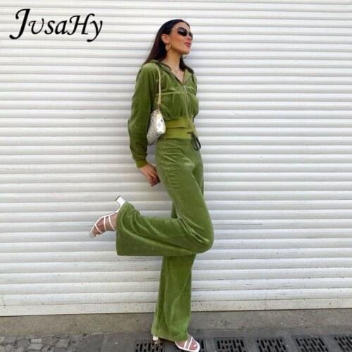 JuSaHy Autumn Corduroy Casual Solid Womens Two Pieces Sets Zppier Hoodie And Elastic Pants Matching Outfits Simple Streetwear