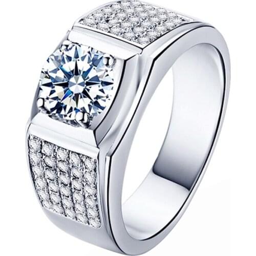 Luxury Mens Rings 100% Real 925 Sterling Silver Wedding Engagement Proposal Original Design Exquisite Elegant Trendy Classic