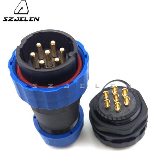SD28TP-ZM , 28mm 7 pin Waterproof Aviation Plug Socket Cable Connector IP68, Rated current 28A