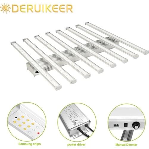 Deruikeer Led Grow Light 640W Samsung Lm561c Chip Full Spectrum 3000k 6500k 8bars Sunlike For Plant Veg Flower 2021 New