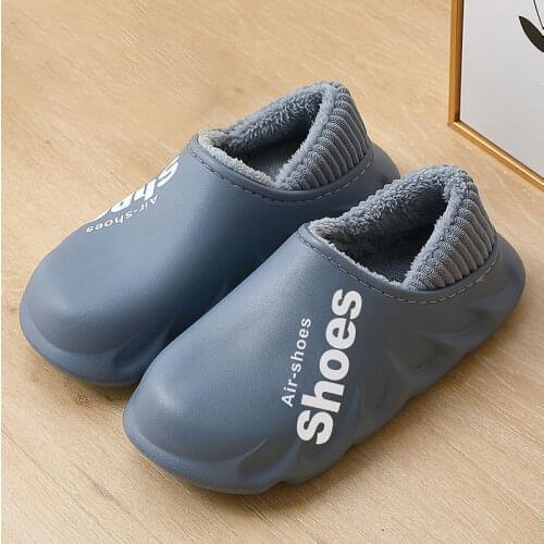 Cotton Slippers Ladies Winter House Eva Non-slip Water Proof Cover Heel Warm Shoes For Women Fashion Indoor Footwear Plus Size