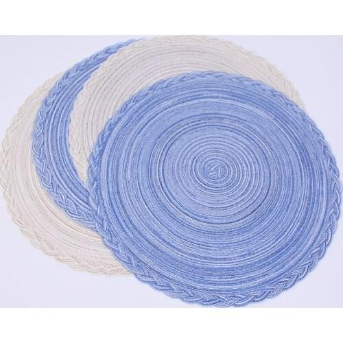 Woven Ramie Round Placemat No Slip Dining Table Mat Linen Disc Bowl Pads Drink Coasters Pot Holder Insulation Pad Kitchen Decor