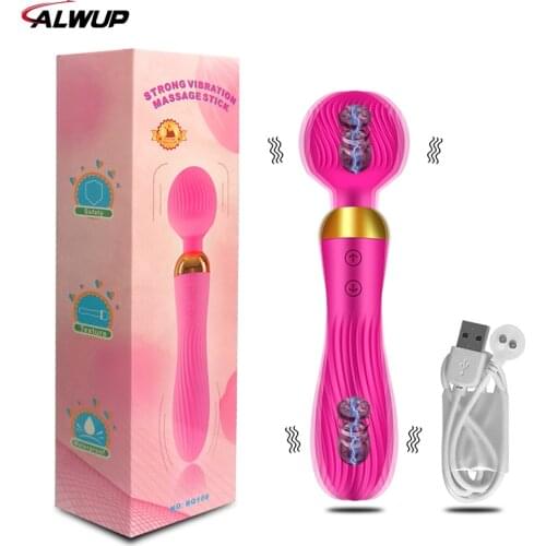 18 Speeds Powerful AV Vibrator Sex Toys Magic Wand for Women G Spot Clitoris Stimulator Dildo Dual Motors Toys for Muscle Adults
