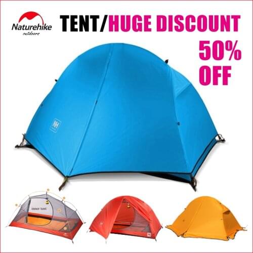 Naturehike Cycling Backpack Tent Ultralight 20D/210T For 1 Person Waterproof portable 3 Seasons NH18A095-D blue orange red