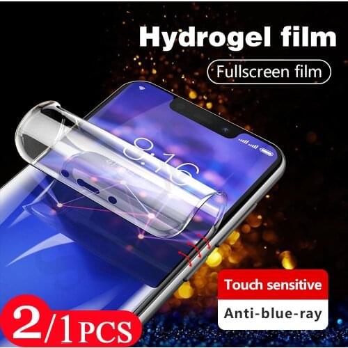 2/1Pcs 9D soft full cover for huawei p smart plus 2018 hydrogel film protective phone screen protector Not Glass Anti Blue Light