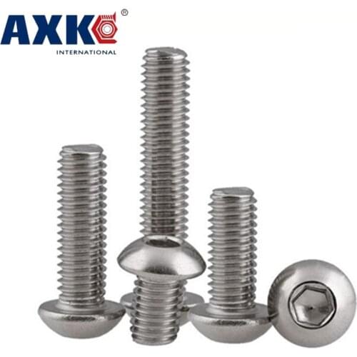 1/4-20 1/4-20*1 1/4-20*1-1/4 1" 1-1/4" 304 Stainless Steel US UNC Coarse Thread Bolt Hexagon Socket Pan Round Button Head Screw