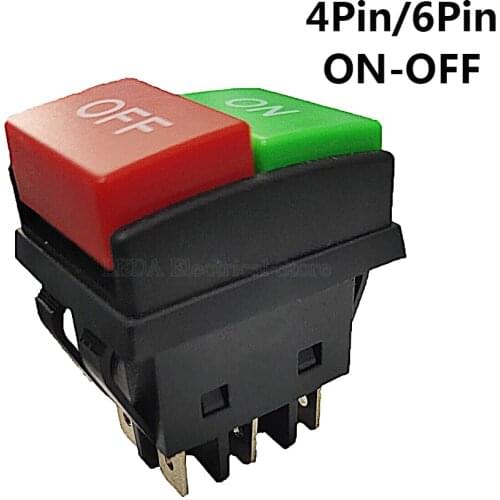 1Pcs JD03-C1 Rocker Ship Shape Switch 4Pin 6 Pin ON/OFF 14A/16A 125/250V Red Green Reverse Meat Grinder Power Switch KCD2