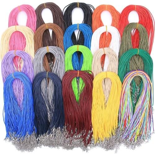 10PCS/Lot 1.5mm 19 Color Color Adjustable Leather Rope Weaving 45cm Leather Rope DIY Jewelry Necklace Bracelet Accessories