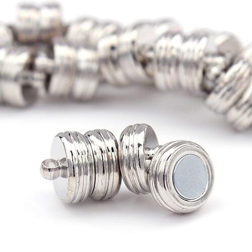 10pc/lot Hole 2mm Copper Rhodium Color Strong Magnetic Clasps Connector Clasp For Bracelet Jewelry DIY Findings