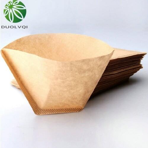 100pcs/Pack Natural Eco-friendly Coffee Filter Paper Unbleached Coffee Filter Papers Practical Coffee Strainer Drip Paper