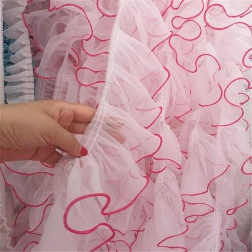 2 Yards Ruffle Lace Edge Trim Organza Pleated Ribbon Fabric Sewing Hem