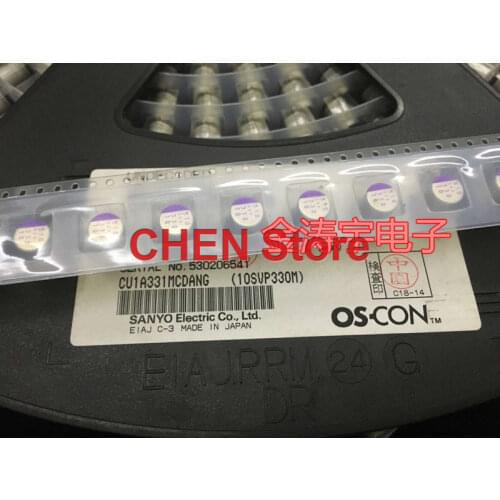20PCS/50PCS SANYO OS-CON SVP 10V330UF 8x12MM SMD Polymer Solid Electrolytic Capacitor 330UF 10V Low ESR 10SVP330M