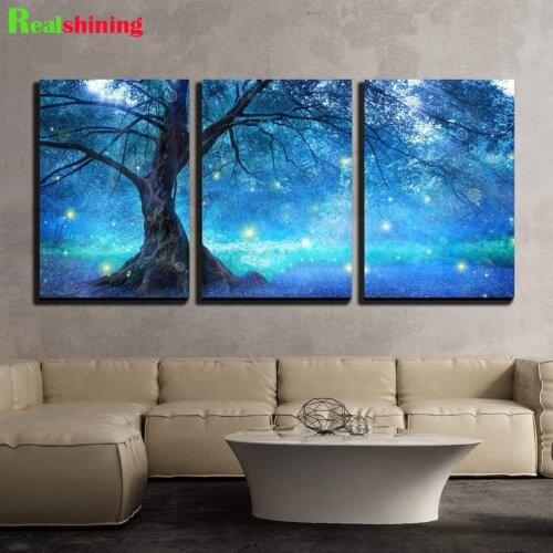 Elf Tree 5D Diy Diamond Painting embroidery full square round drill handmade crafts mosaic landscape 3 spell modules N1821