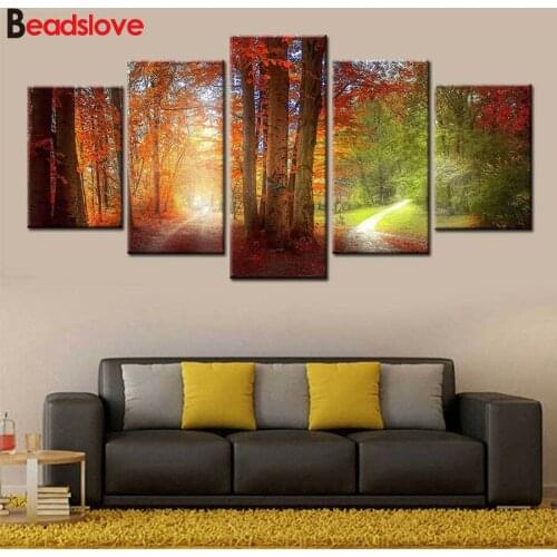 5 pcs diamond painting red Lily Flower,3d full square round drill,mosaic cross stitch 5d diamond embroidery kits home art