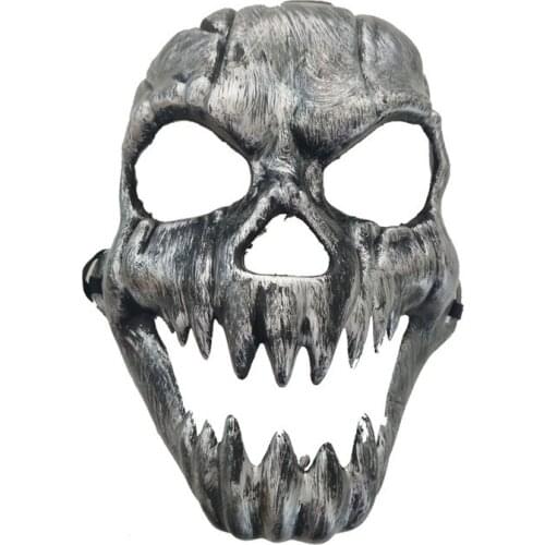 Halloween Punk Devil Anime Half Mask Plastic Rivets Metallic Color Ghost Masquerade Death Cosplay Costume Party Props